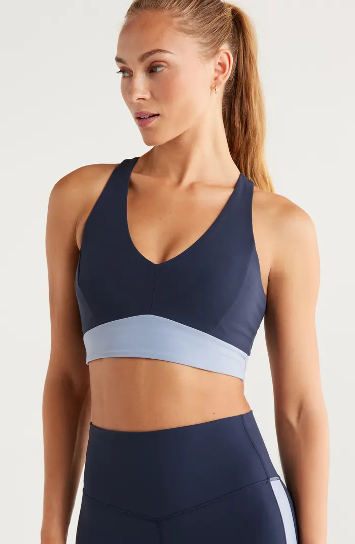 Studio Luxe V-Neck Racerback Sports Bra | Nordstrom