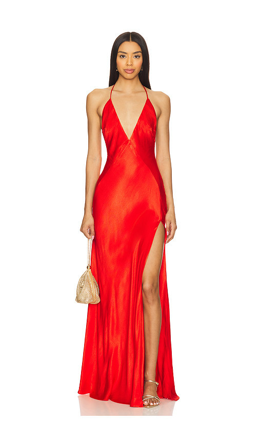 Bardot Yve Halter Dress in Fire Red. Size 10 | Revolve Clothing (Global)