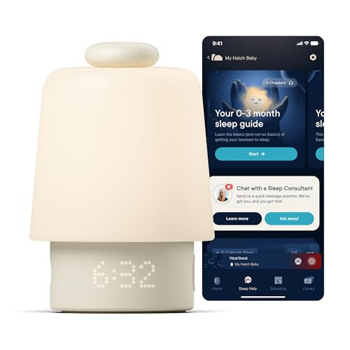 Hatch Rest Baby Sound Machine, Night Light | Hatch Baby Model | Sleep Support | Registry Essential, Routine Builder, Time-to-Rise Alarm Clock, White Noise, Nursery Stories, Toddler Kids (Wi-Fi), Putty | Amazon (US)