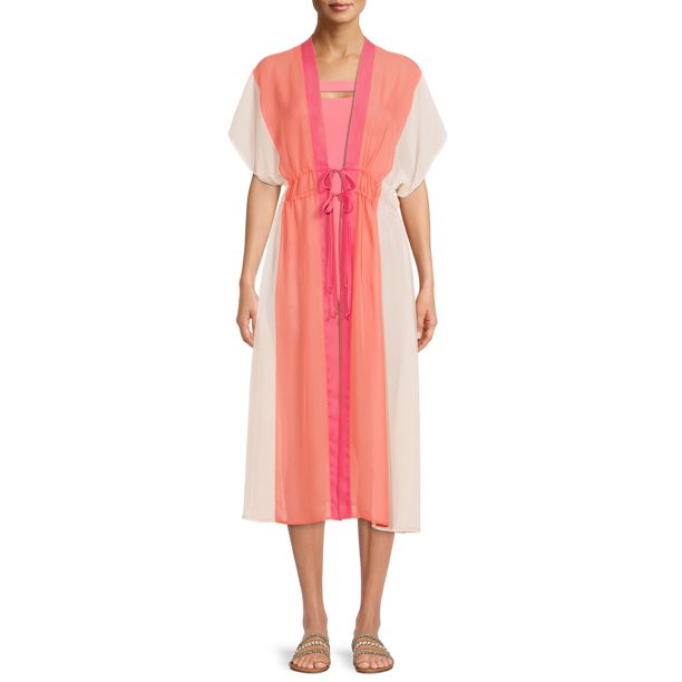 Time and Tru Women's and Women's Plus Gathered Waist Dress Cover Up - Walmart.com | Walmart (US)