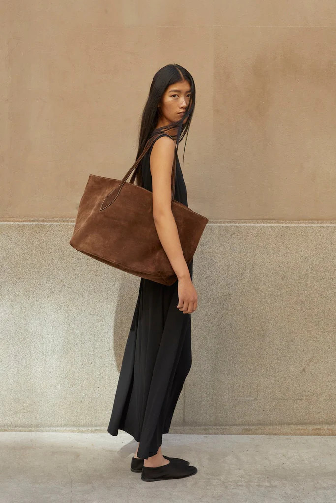 Mega Sprout Tote Chestnut Suede | LITTLE LIFFNER