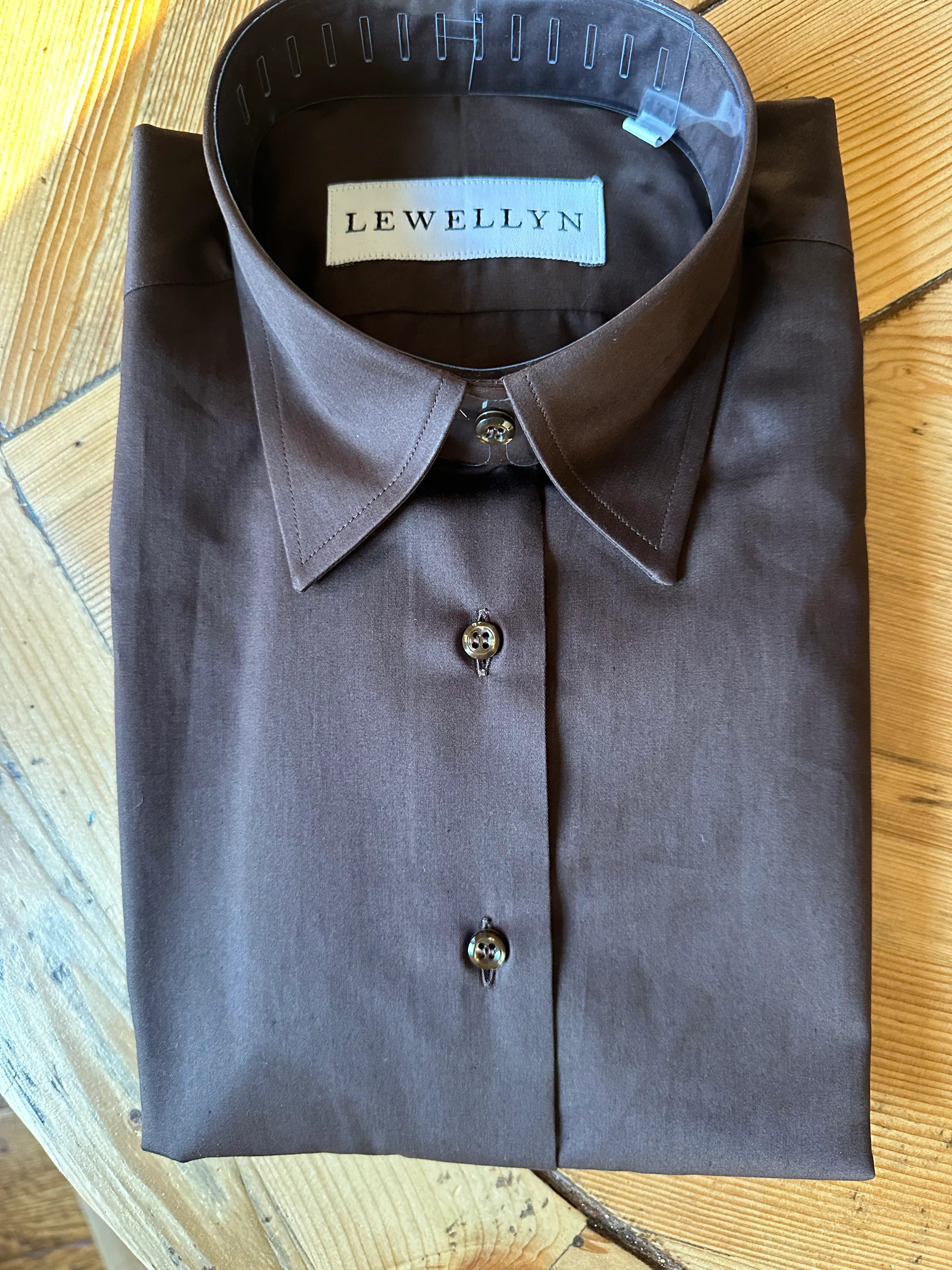 The Jackie Button Down in Brown | Lewellyn