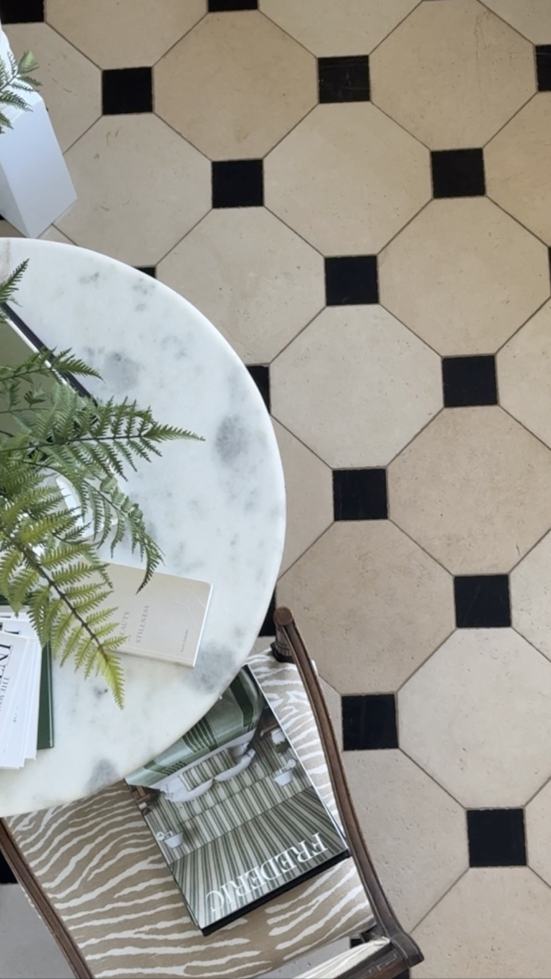 Reclaimed limestone cabochon tile and nero marble in our foyer... linking some similar options! I get questions about this tile all the time.

#LTKHome