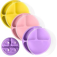 WeeSprout Suction Plates for Babies & Toddlers | 100% Silicone | Plates Stay Put with Suction Fea... | Amazon (US)