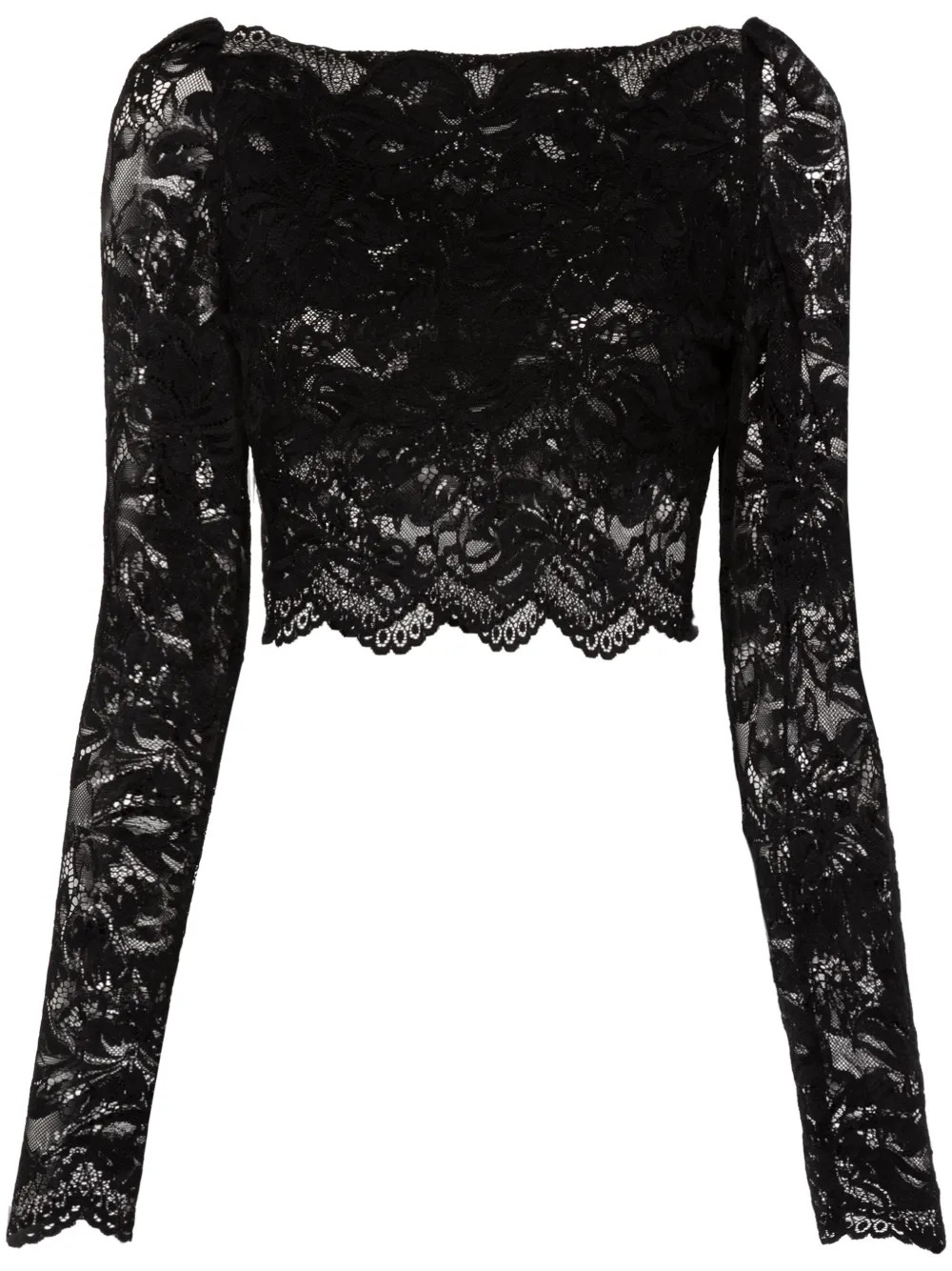 Rabanne floral-lace Cropped Top | Black | FARFETCH | Farfetch Global