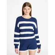 No Boundaries Drop Shoulder Crewneck Pullover Top and Shorts Set, 2-Piece, Women's XXS-XXL - Walm... | Walmart (US)