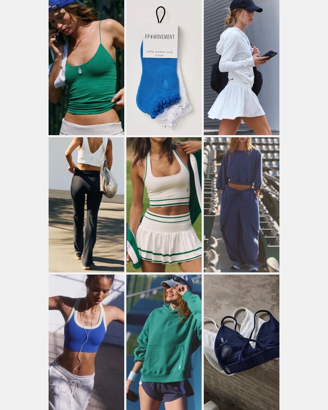 Some of fave FP Movement pieces:

• skinny strap cami workout top
• ruffle top sneaker socks
• matching white flared skirt + hoodie tennis athleisure set
• roll down flared leg leggings in black
• cutest retro style pleated skirt + crop top combo for tennis, padel, pickleball
• athleisure set w a  
• the go to activewear bra in a royal blue w white ringer style
• oversized comfy hoodie in an emerald green
• triangle workout bras in navy + white

*click any link below to go to freepeople.com, add anything sitewide to your cart for the sale, see site for details, exclusions

#LTKootd #LTKSaleAlert #LTKActive