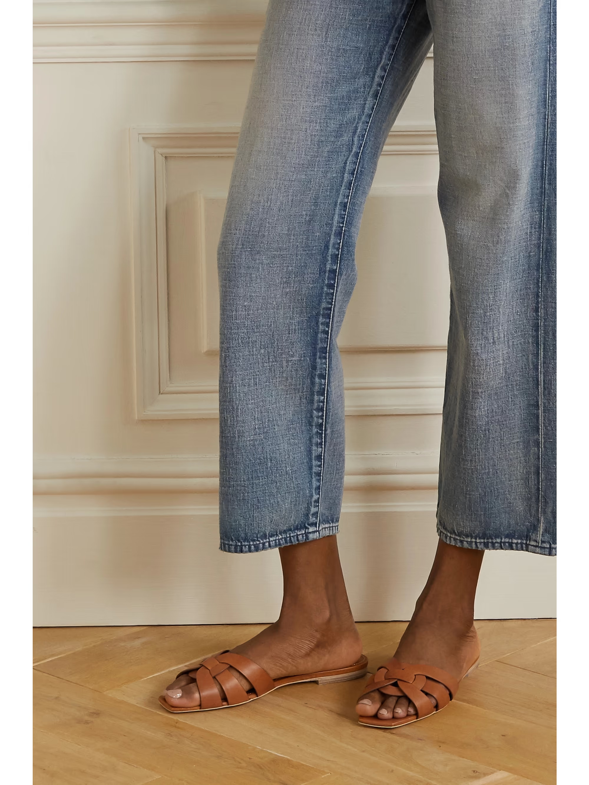 Tribute woven leather slides | NET-A-PORTER (US)