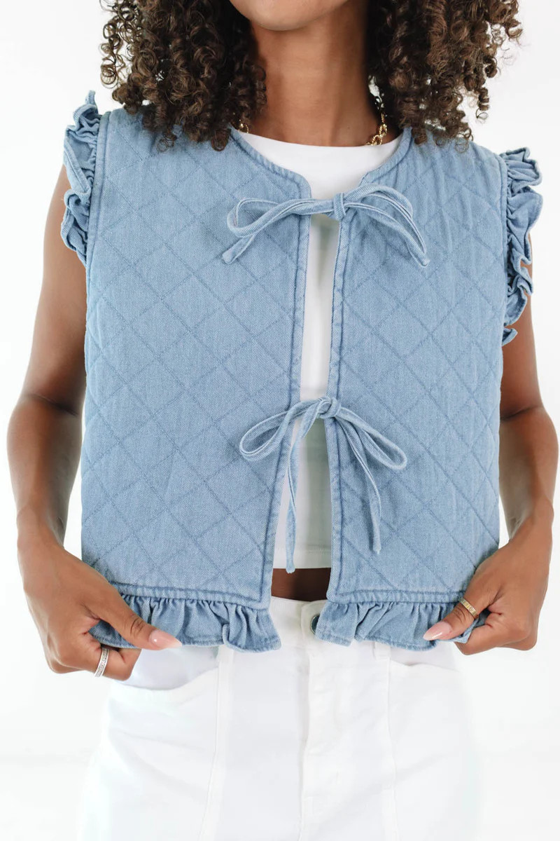 Long Story Short Vest - Denim | The Impeccable Pig