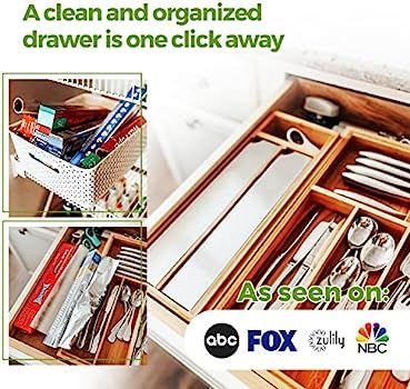 Foil Organizer for Drawer-Aluminum Foil Dispenser with Cutter - Bamboo Kitchen Drawer and Cabinet Or | Amazon (US)