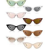Leinuosen 8 Pairs Retro Cat Eye Sunglasses Vintage Sunglasses ColorfulWomen Sunglasses Trendy Sun... | Amazon (US)