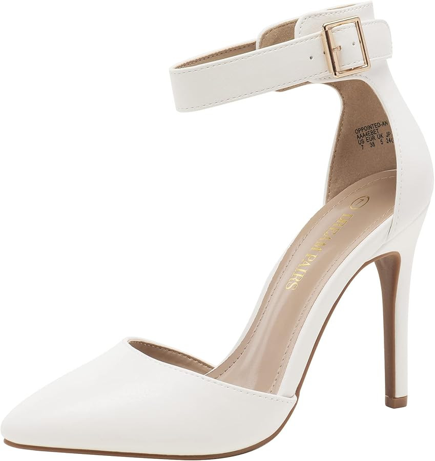 DREAM PAIRS Oppointed-Ankle Women's Pointed Toe Ankle Strap D'Orsay High Heel Stiletto Pumps Shoe... | Amazon (US)