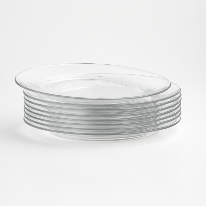 Moderno Glass Dinner Plates, Set of Eight + Reviews | Crate & Barrel | Crate & Barrel