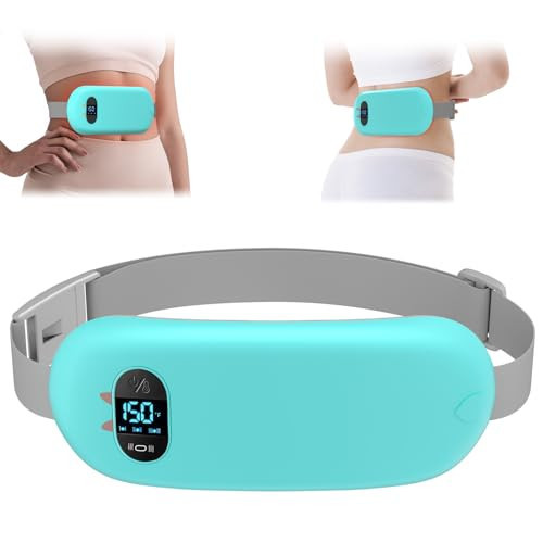 Portable Heating Pad for Cramps, Upgrade Cordless Electric Period Fast Heating Pad for Back Pain Relief Menstrual Belt 6 Heat 6 Massage Modes Gifts for Women Girls Her Girlfriend Light Blue | Amazon (US)