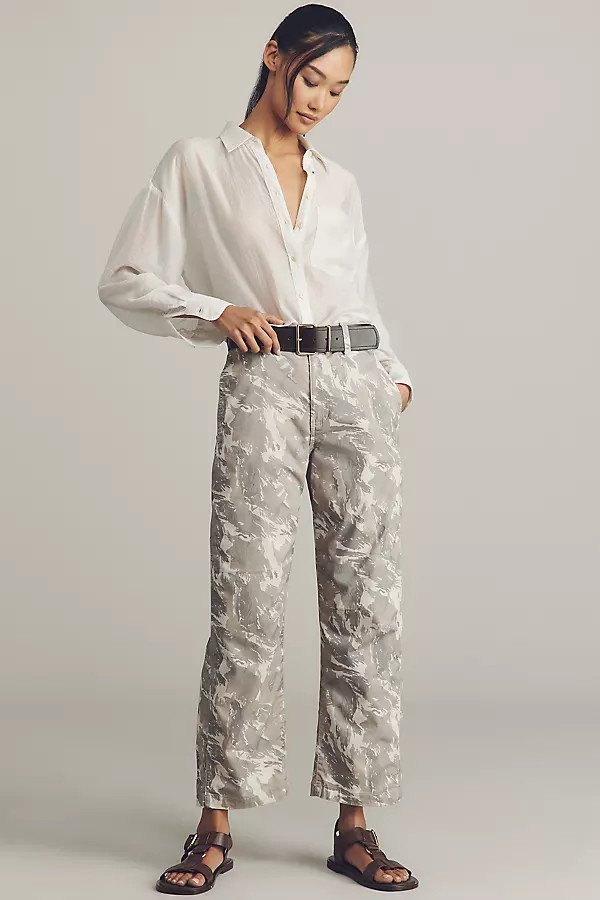 AG Fiona Camo High-Rise Barrel Pants | Anthropologie (US)