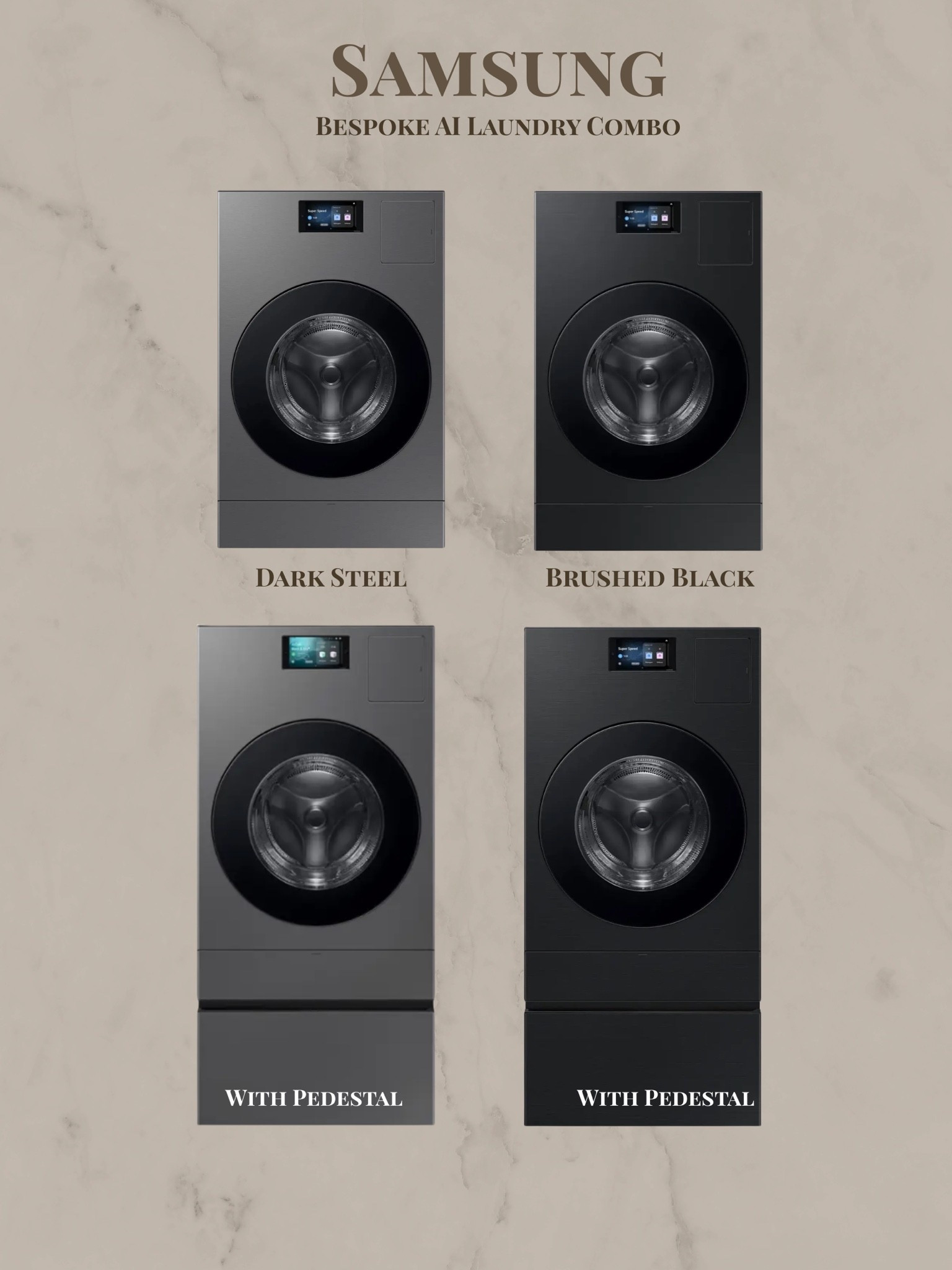Choose from dark, steel, or brushed black. Samsung AI laundry combo.

@samsungus
#Ad 
#SamsungPartner