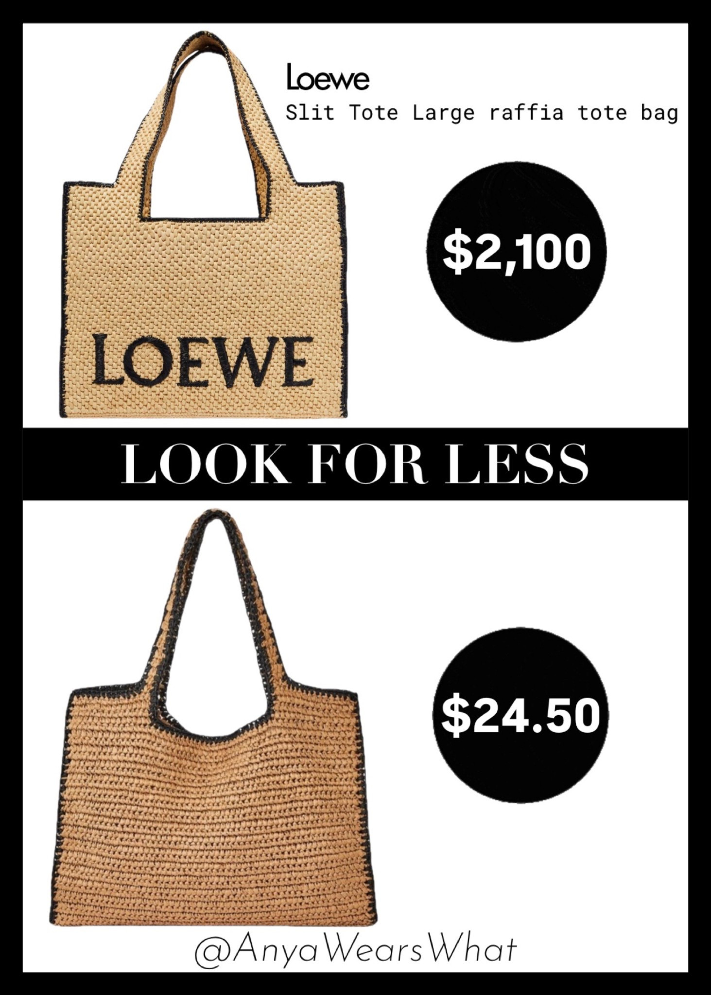 This large straw tote is an amazing DUPE of the LOEWE Slit Tote Large raffia tote bag ($2,100)!
It's available at Target for only $24.50 with deals and Target Circle! The perfect summer beach bag! 🏝️ I'm also linking the Loewe tote if you're ready to splurge! ✨

#loewe #tote #bag #rafia #beach #beachbag #spring #summer #springbreak #vacation #lookforless #dupe #deal #LTKSpringSale 

#LTKItBag #LTKSeasonal #LTKFestival