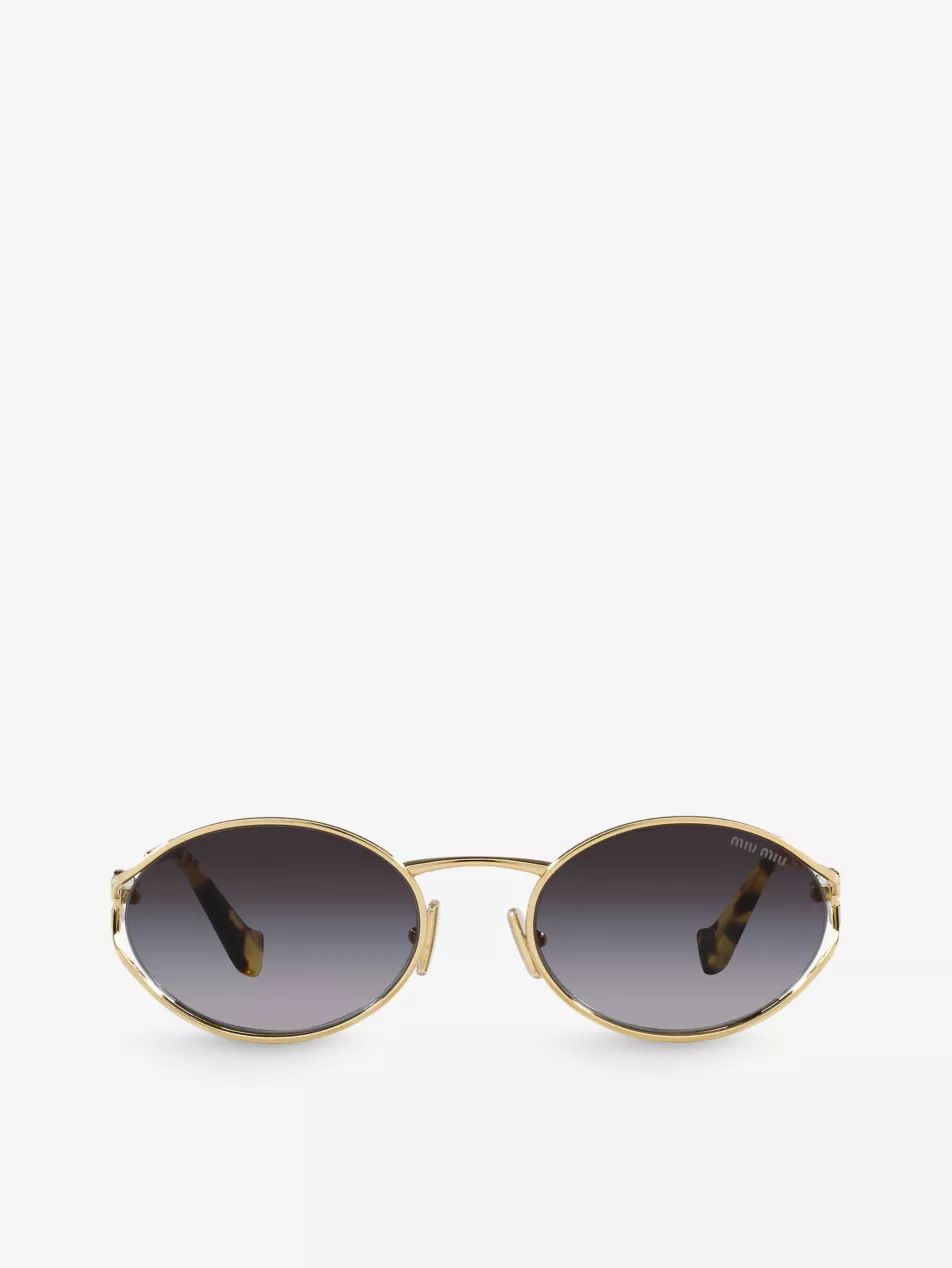 MU 52YS round-frame tinted-lens metal sunglasses | Selfridges