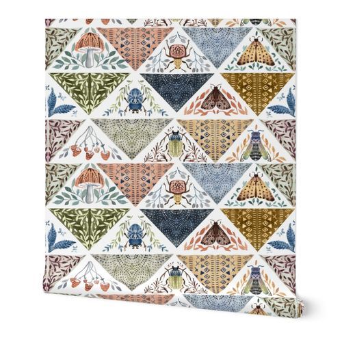 Painted patchwork- white | Spoonflower