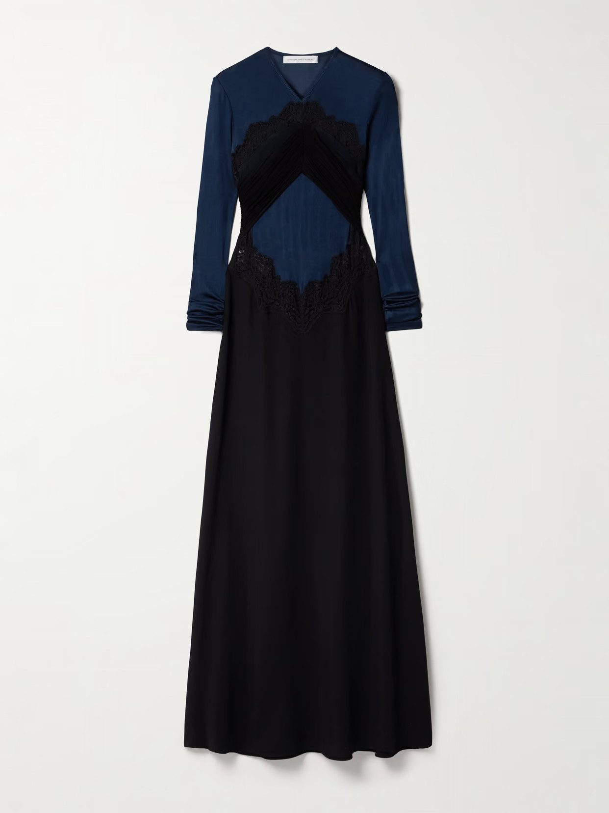 Christopher Esber - Verner Paneled Ruched Silk-tulle And Lace-trimmed Jersey And Cady Gown - Black | NET-A-PORTER (UK & EU)