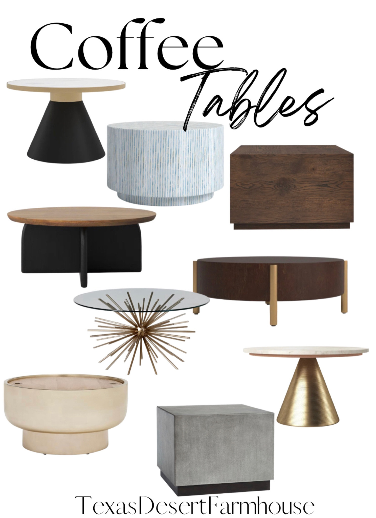 Modern Coffee Tables

#coffeetable #coffeetables #tables #squaretables #roundtables #modernfurniture #midcenturymodern #furniture #moderncoffeetable #blackcoffeetable #woodcoffeetable #squarecoffeetable #nestingtables

Fernandes Coffee Table
Marcello Coffee Table
Caroline Coffee Table
Ernst Coffee Table
Pandora Coffee Table
Asuka Coffee Table
Starburst Coffee Table (34")
Drum Storage Coffee Table (32"–40")
Byron Square Bunching Table

#LTKstyletip #LTKfamily #LTKhome