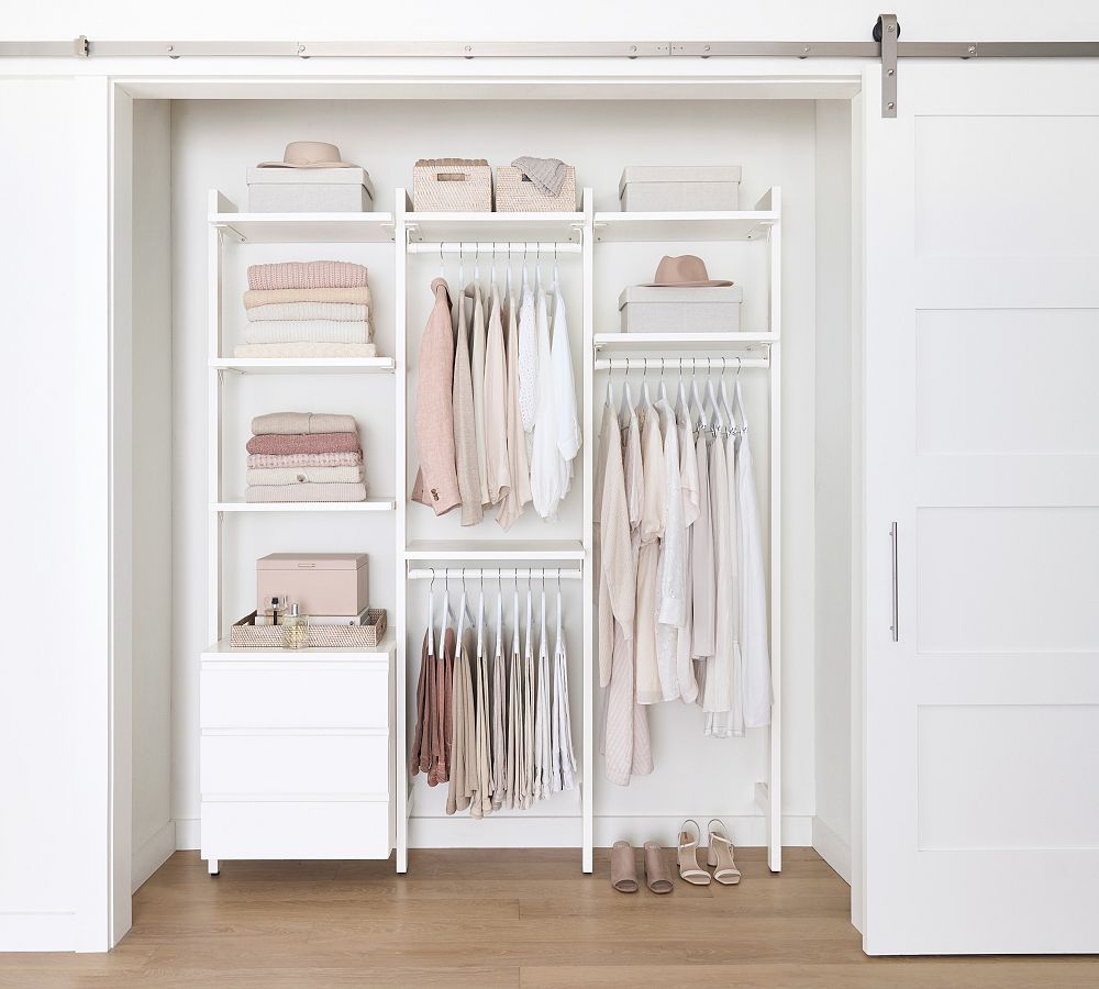 Essential Reach-In Closet by Hold Everything, 6' Hanging System with 3 Drawers​ | Pottery Barn (US)