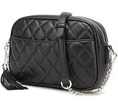 Lola Mae Quilted Crossbody Bag, Medium Lightweight Shoulder Purse Top Zipper Tassel Accent | Amazon (US)