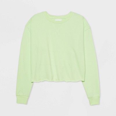 Women's Cropped Lounge Top - Colsie™ Neon Green | Target