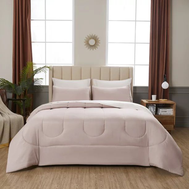 Mainstays Pink 8 Piece Bed in a Bag Comforter Set With Sheets, Full - Walmart.com | Walmart (US)