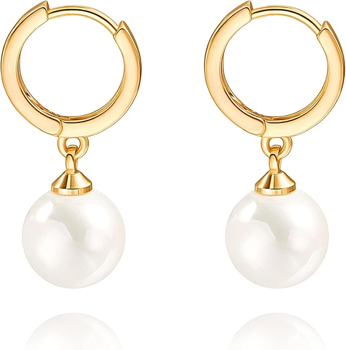 SOFYBJA Small 18K Gold Plated Huggie Hoop Earrings Drop Dangle Post Earrings Hanging Lightweight ... | Amazon (US)