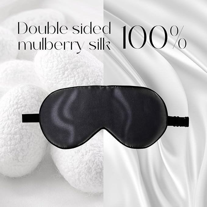 ZIMASILK 2 Pack 100% Natural Silk Sleep Mask, Adjustable Super-Smooth Soft Eye Mask for Sleep, Mu... | Amazon (US)