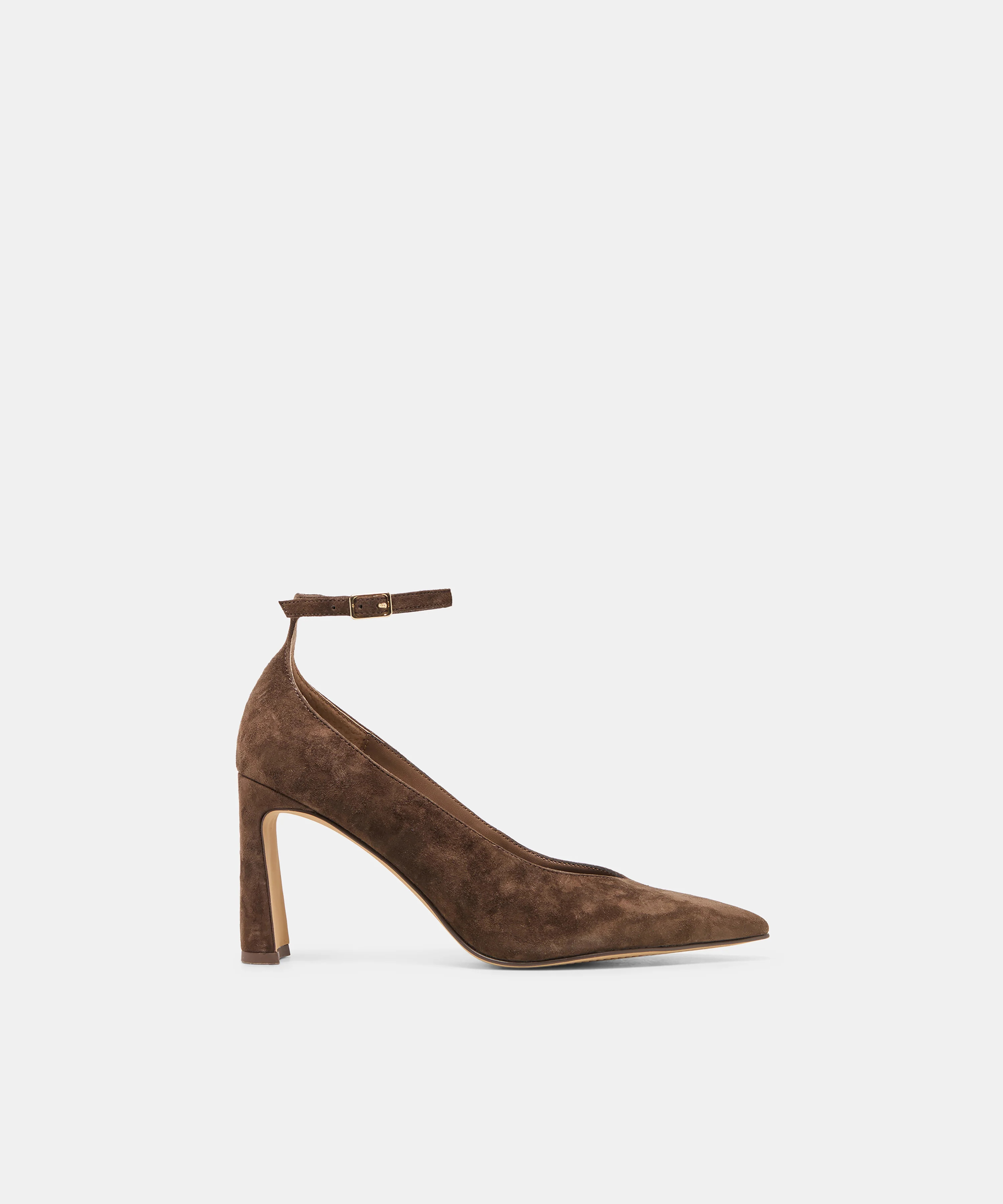 KARSIN HEELS DK BROWN SUEDE | DolceVita.com