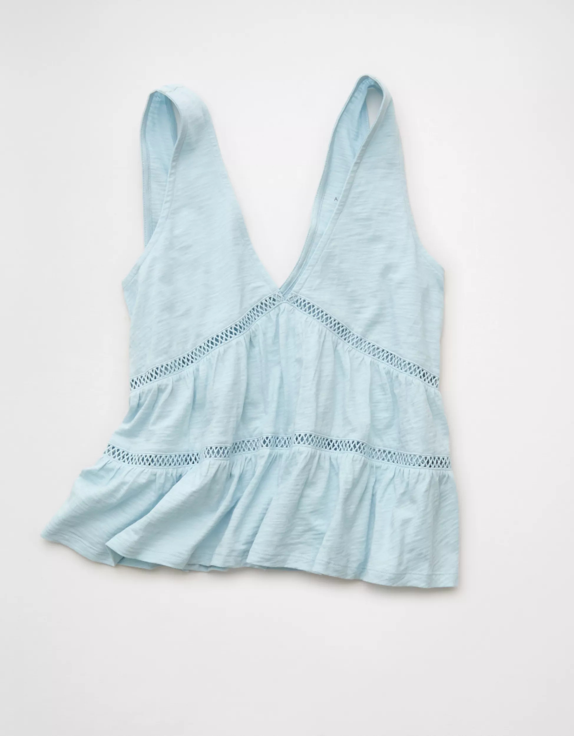 AE Sunchaser Lace Babydoll Plunge Tank Top | American Eagle Outfitters (US & CA)