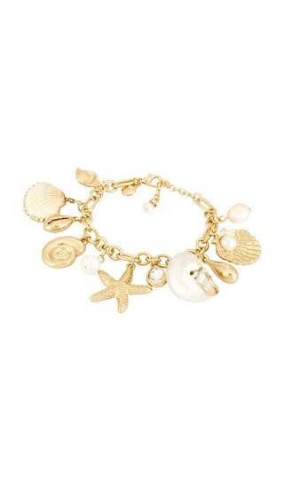 BaubleBar Linda Shell Bracelet in Metallic Gold. | Revolve Clothing (Global)