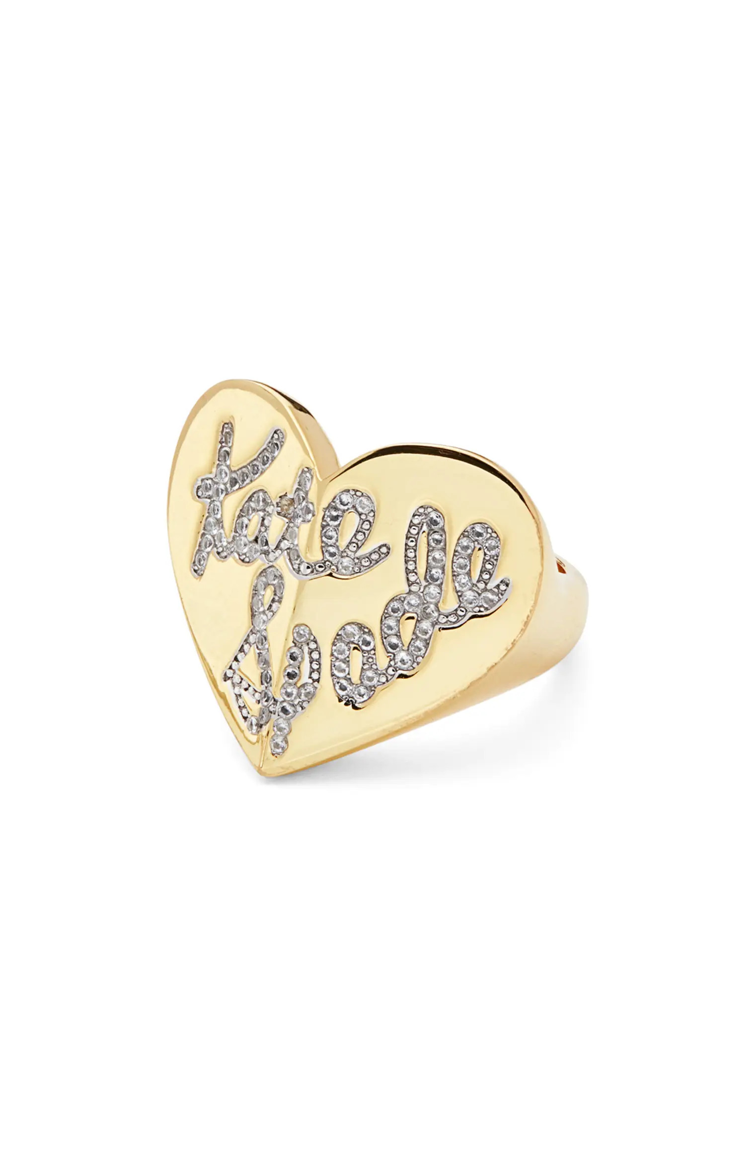 heritage spade pavé script heart ring | Nordstrom