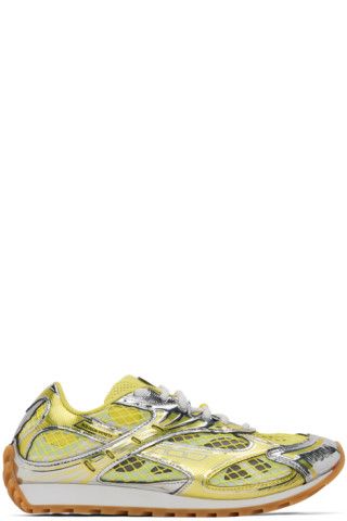 Silver & Yellow Orbit Sneakers | SSENSE