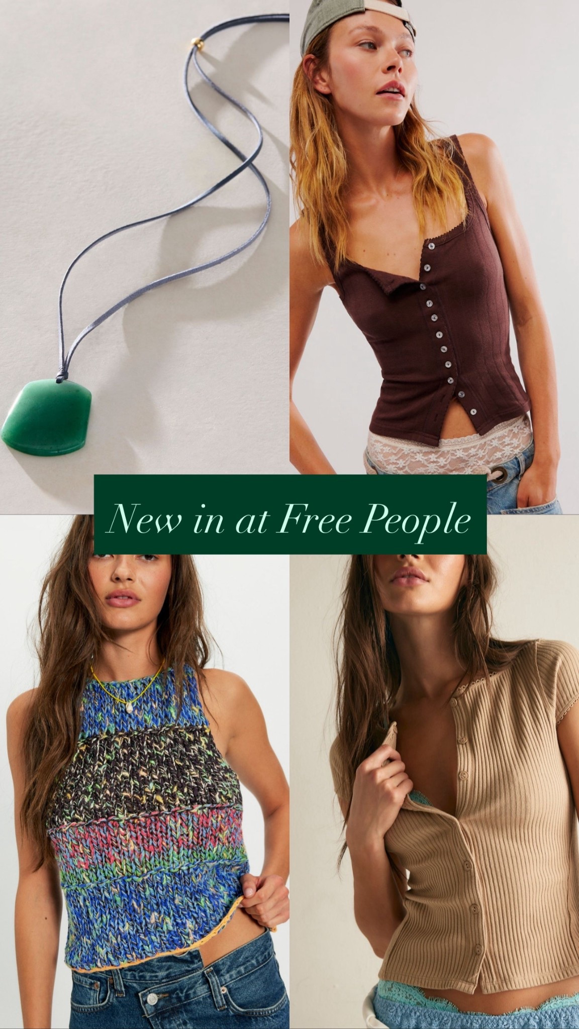 New in at Free People 🌺 

Chocolate brown, button up short sleeve sweater, knit sweater, stone necklace, leather necklace, date night outfit 

#LTKSeasonal #LTKFestival #LTKootd
