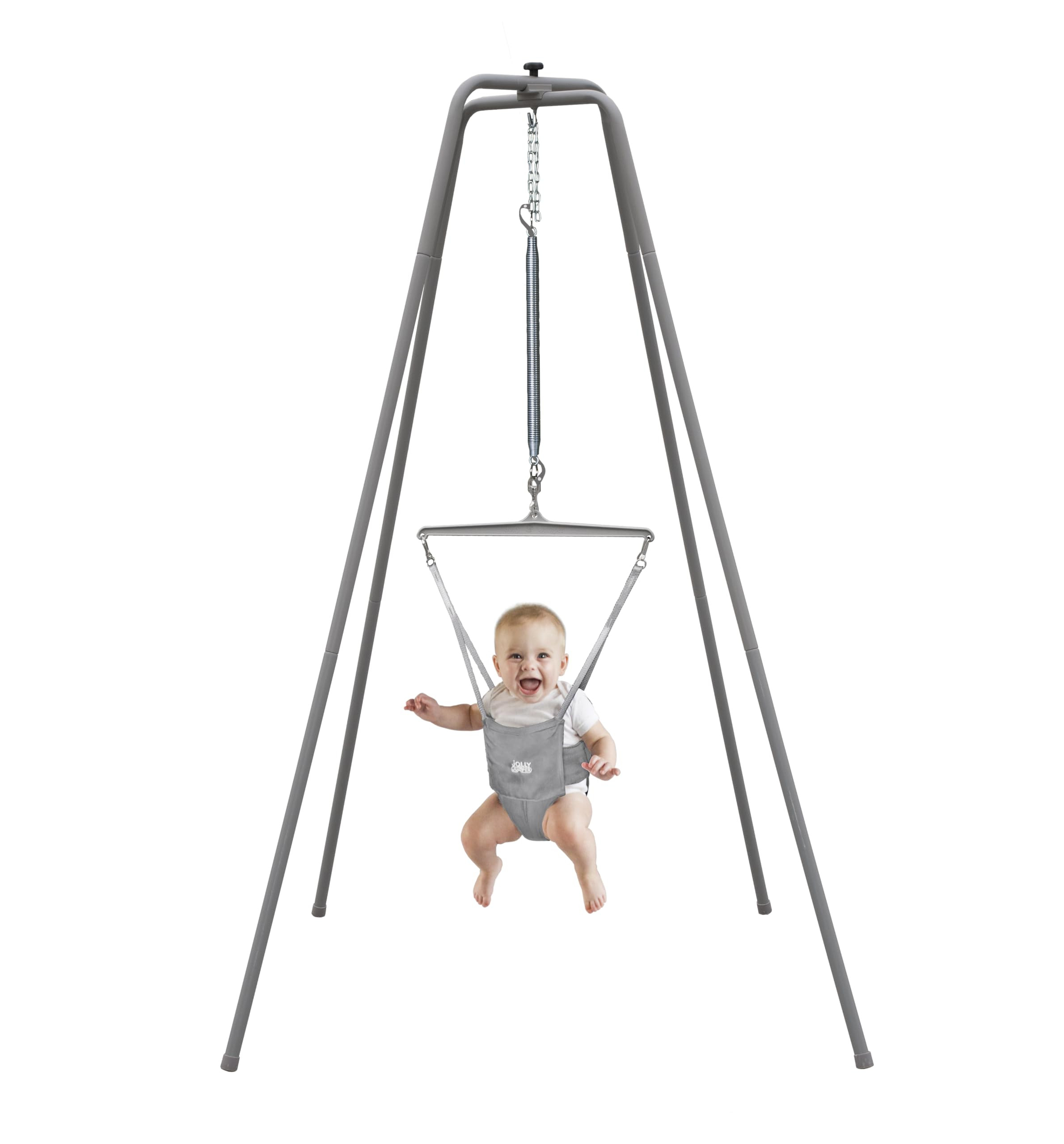Jolly Jumper Elite (Grey) Baby Exerciser - Sturdy Frame, 6 ft Tall Stand Baby Jumper, Indoor and ... | Amazon (US)