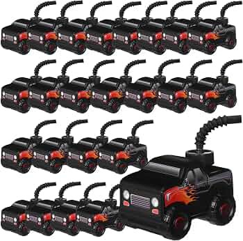 Tanlade 24 Sets Race Car Birthday Party Favor Supplies Monster Truck off Road Vehicle Cups with S... | Amazon (US)