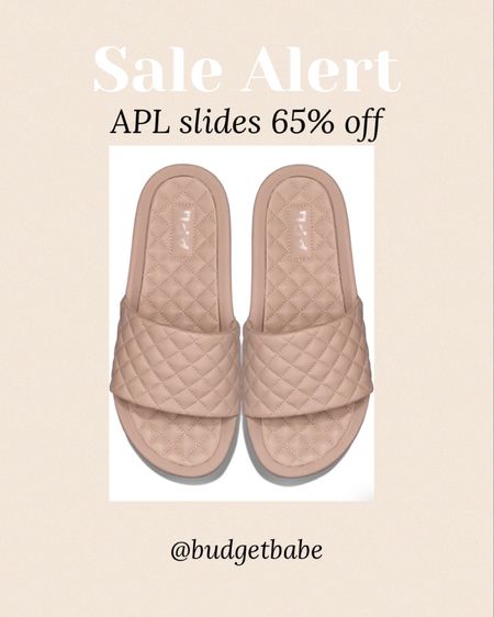 Nordstrom Rack find, APL slides 65% off, sporty chic quilted neutral slide sandal pool shoes 

#LTKsalealert #LTKstyletip #LTKunder50