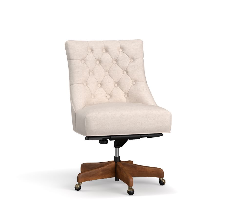 Hayes Tufted Swivel Desk Chair | Pottery Barn (US)