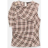 Zara - 100% Linen Plaid Top - Multicolored - Xs - Woman | Zara US