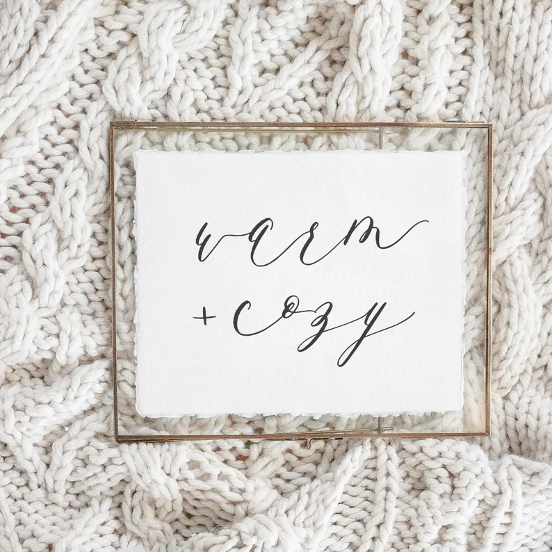 Fall Calligraphy Print Warm Cozy Fall Decor Gift - Etsy | Etsy (US)