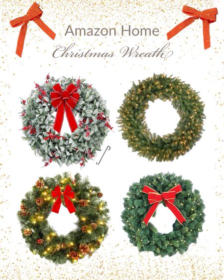 Christmas Decor @AmazonHome
🔑 Christmas wreath, pre-lit Christmas wreath, Christmas bows, front porch decor 

#LTKHoliday #LTKhome