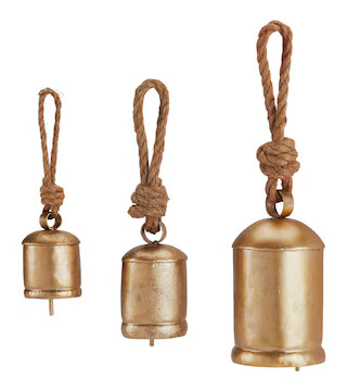 CANVAS Holiday Homecoming Collection Rustic Metal Bell Set, Gold/Brown, 3-pk | Canadian Tire