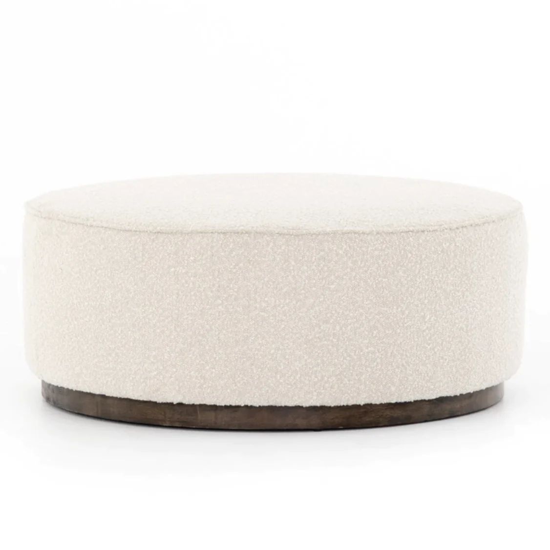 Sinclair Large Round Ottoman - Knoll Natural | Amethyst Home