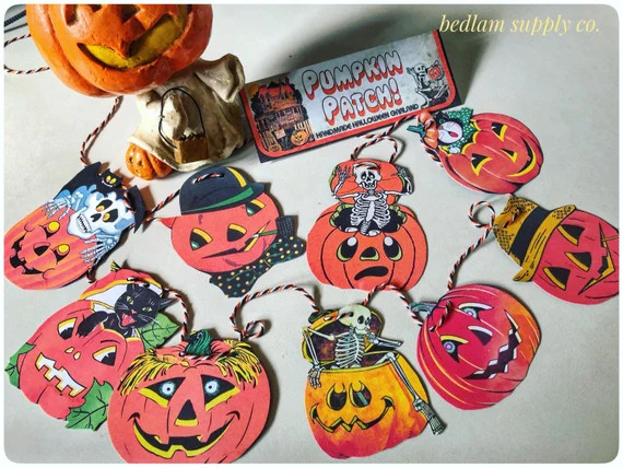Pumpkin Patch  Vintage Style Halloween Garland Banner | Etsy | Etsy (US)