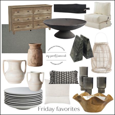 Friday favorites this week have a lot of indoor/outdoor pieces. 

Wooden accents, gorgeous vases and pillows, a wood burning fire bowl, marble bookends, and more! 

#LTKSeasonal #LTKstyletip #LTKhome