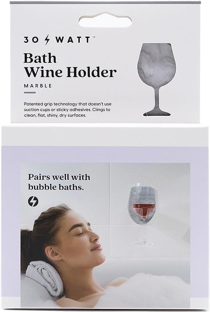 30 Watt Silicone Wine Glass Holder for Bath & Shower, Give the Gift of an at Home Spa Bathtub Rel... | Amazon (US)