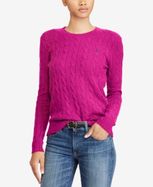 Polo Ralph Lauren Cable Crew-Neck Wool/Cashmere Blend Sweater | Macys (US)